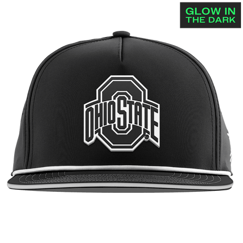 Ohio State University "Ohio State Glow Series" Limited Edition Glow Flat 5 Panel Rope Black + White Glow Rope