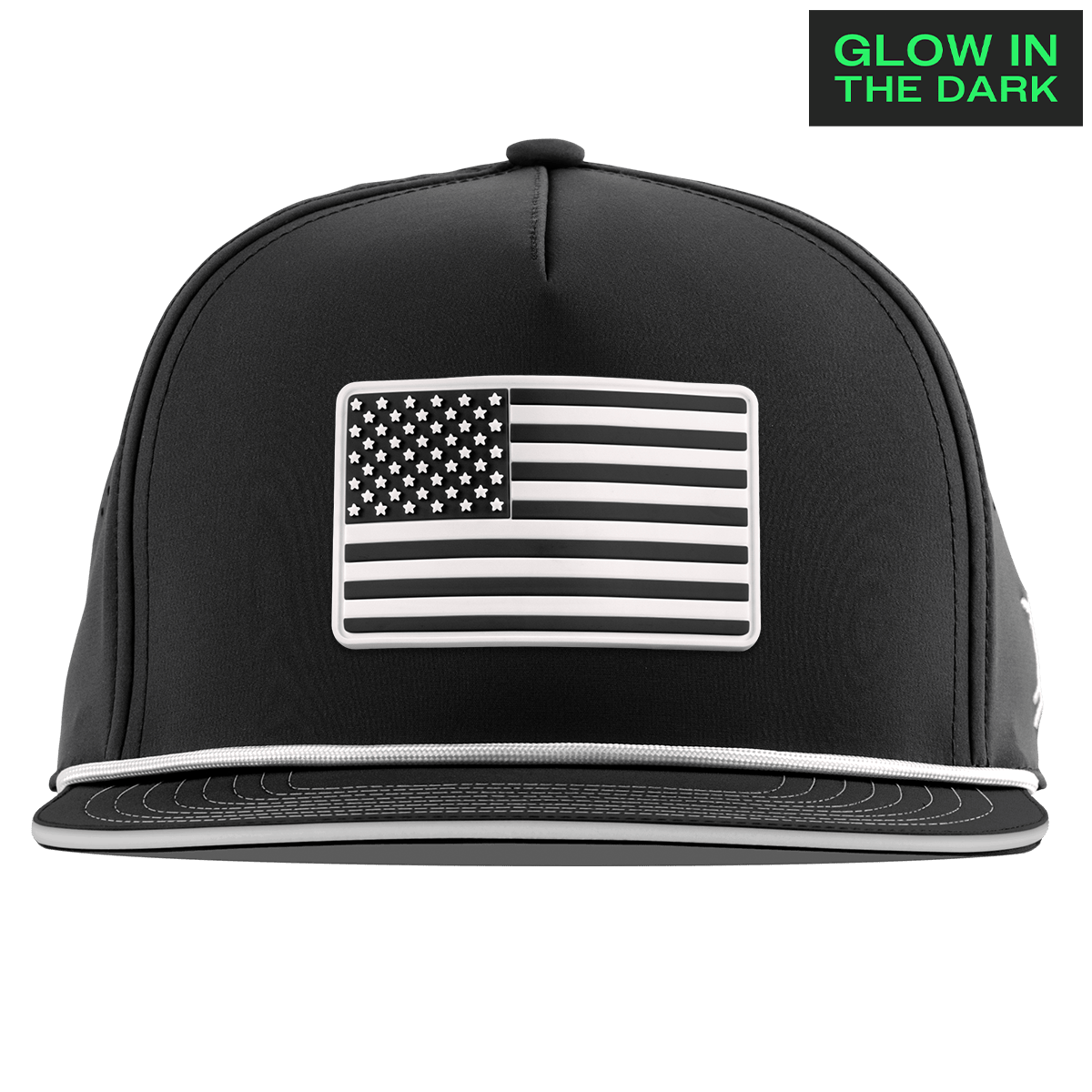Old Glory Glow Limited Edition Flat 5 Panel Rope Black + White Glow Rope