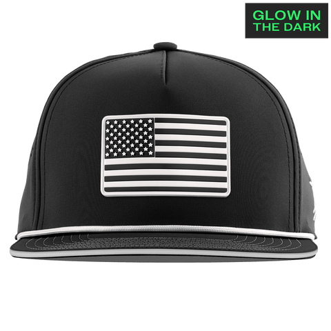 Old Glory Glow Limited Edition Flat 5 Panel Rope Black + White Glow Rope