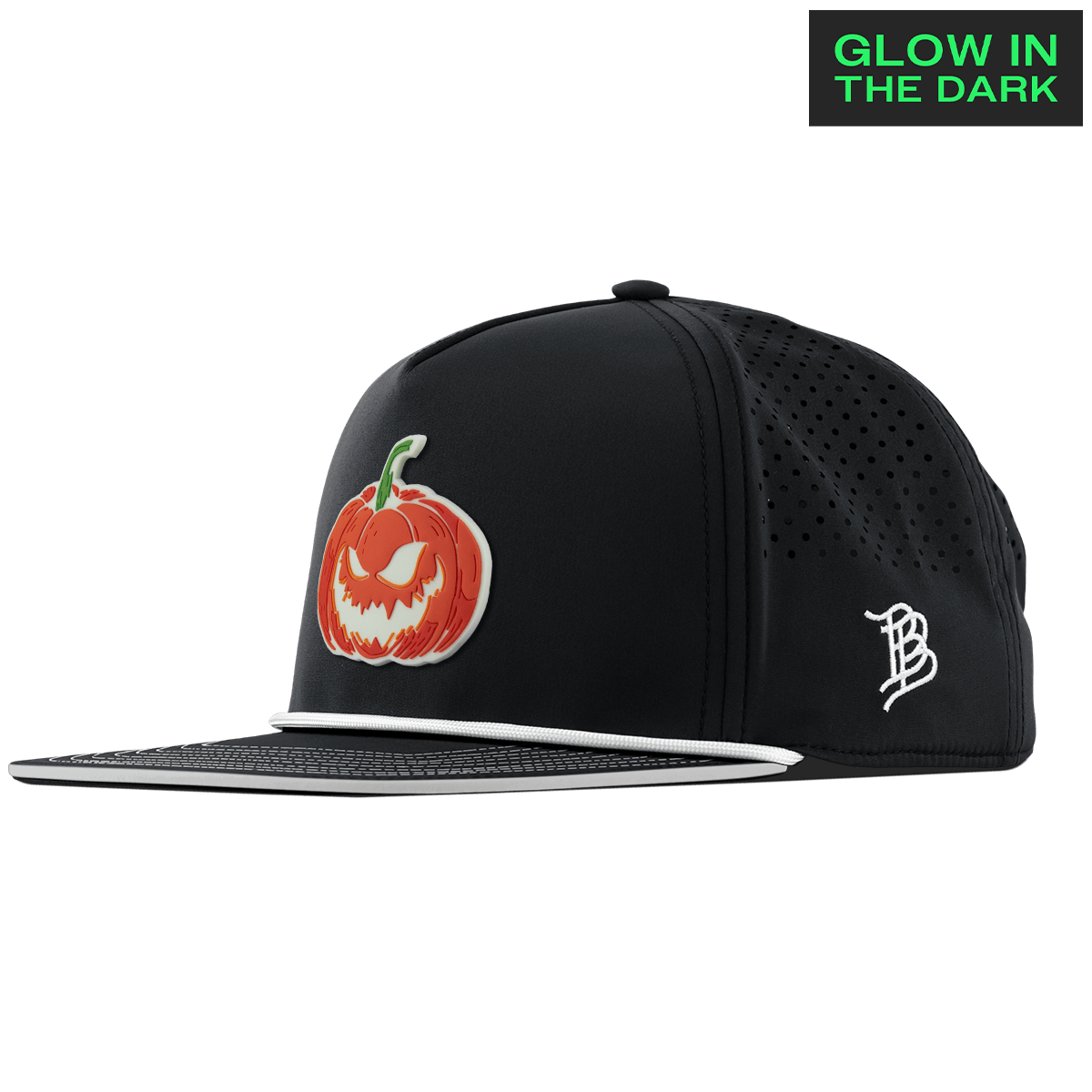 Jack-O-Lantern Glow Limited Edition Flat 5 Panel Rope Black + White Glow Rope