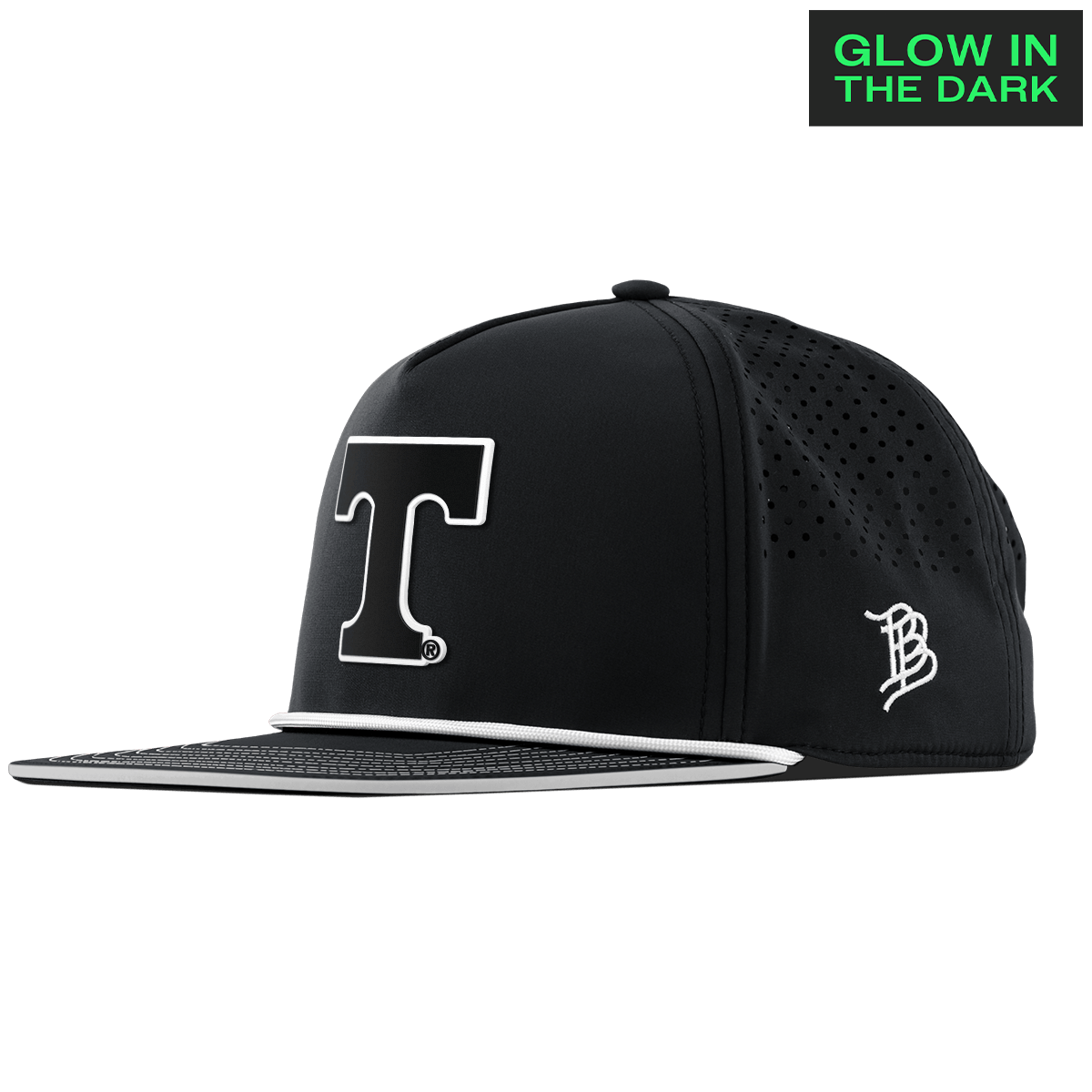 University of Tennessee "Tennessee Glow Series" Limited Edition Glow Flat 5 Panel Rope Black + White Glow Rope