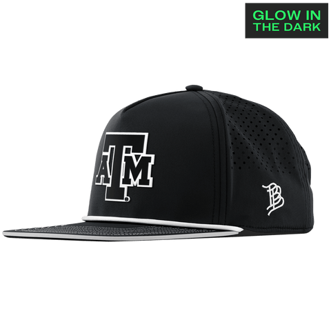 Texas A&M University "Texas A&M Glow Series" Limited Edition Glow Flat 5 Panel Rope Black + White Glow Rope