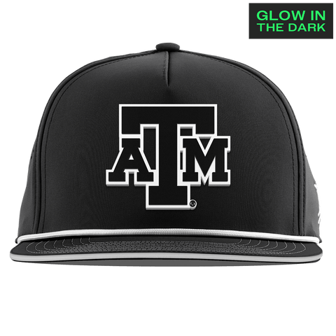 Texas A&M University "Texas A&M Glow Series" Limited Edition Glow Flat 5 Panel Rope Black + White Glow Rope