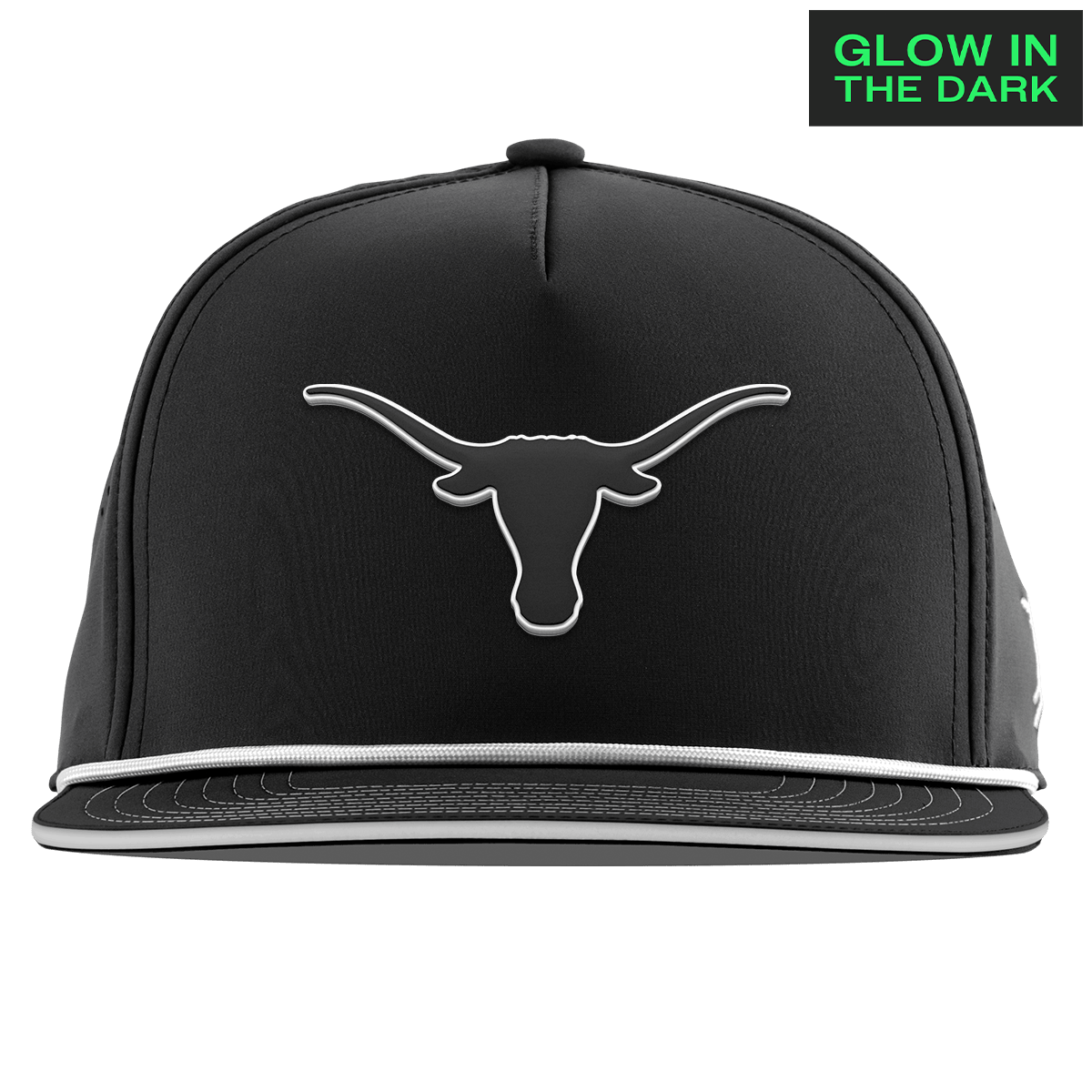 University of Texas "Texas Glow Series" Limited Edition Glow Flat 5 Panel Rope Black + White Glow Rope