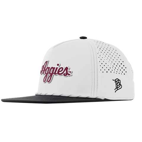 Texas A&M University "Aggies Script" Flat 5 Panel Rope White/Black