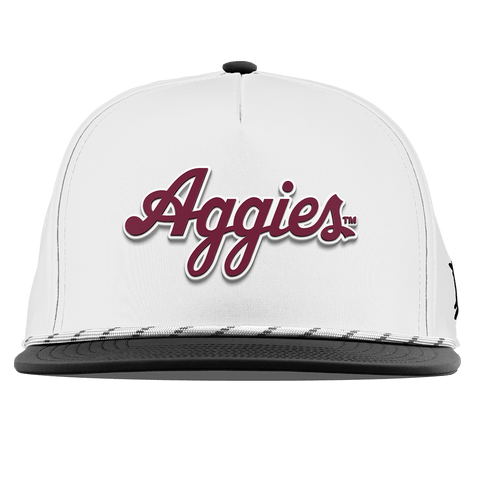 Texas A&M University "Aggies Script" Flat 5 Panel Rope White/Black