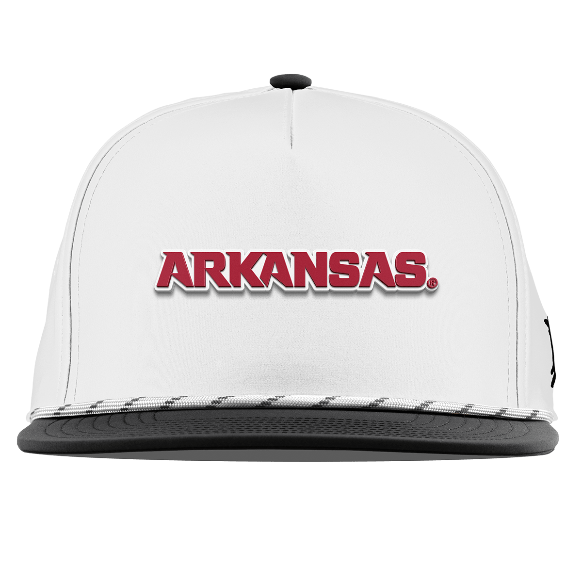 University of Arkansas "Arkansas Block" Flat 5 Panel Rope White/Black