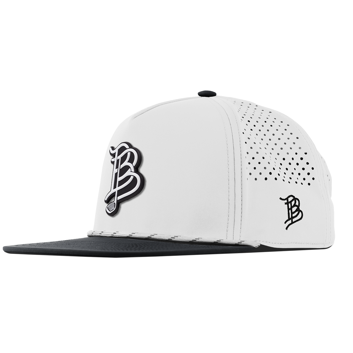 BB Golf Cutout PVC Flat 5 Panel Rope White/Black