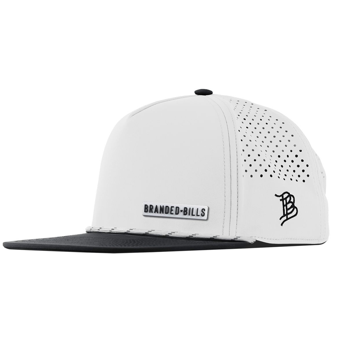 BB Stretch PVC Flat 5 Panel Rope White/Black