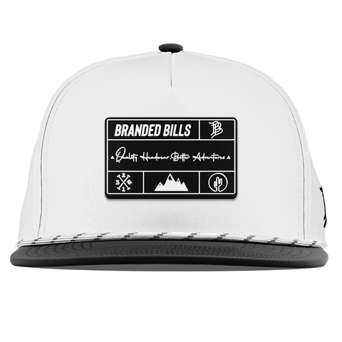 Branded Team Logo PVC Flat 5 Panel Rope White/Black