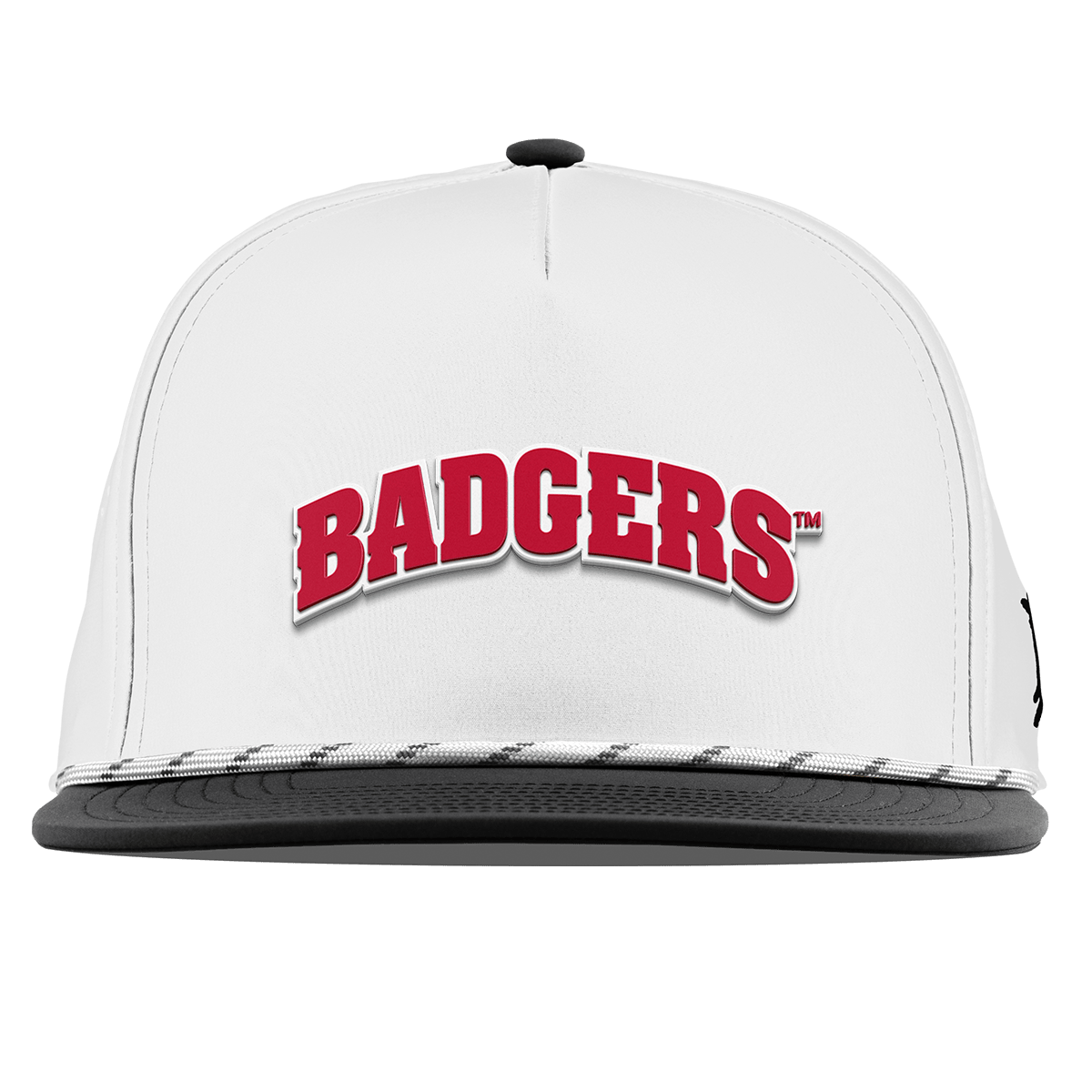 University of Wisconsin "Badgers Block" Flat 5 Panel Rope White/Black