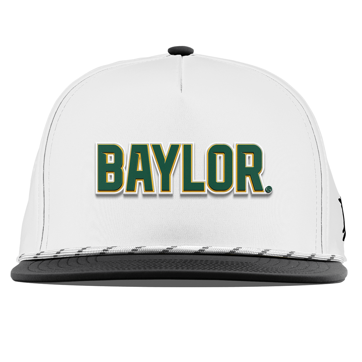 Baylor University "Baylor Block" Flat 5 Panel Rope White/Black