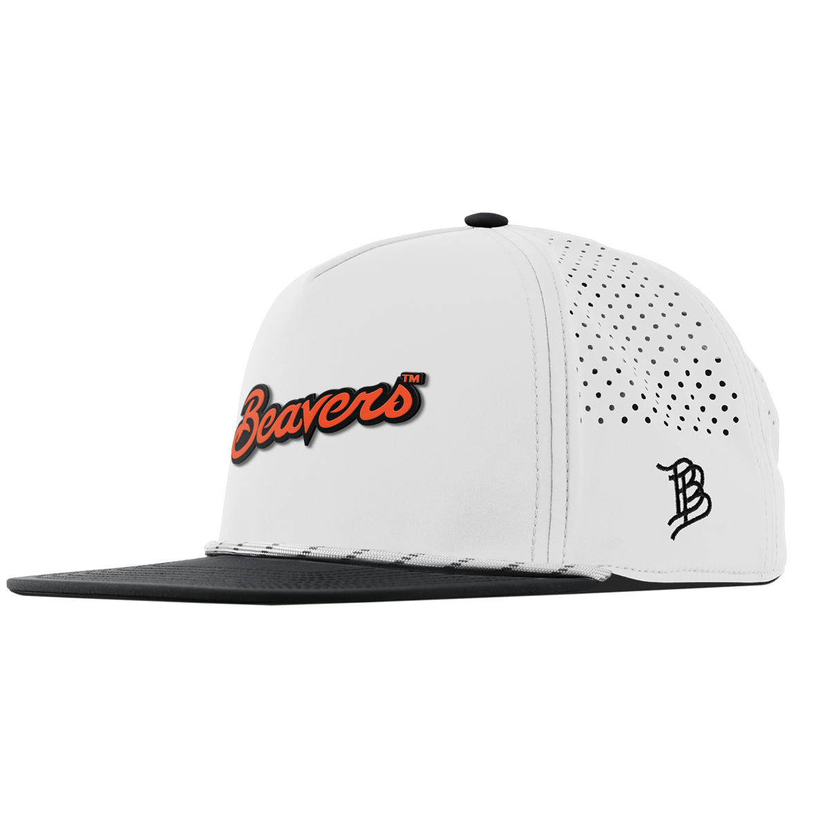 Oregon State University "Beavers Script" Flat 5 Panel Rope White/Black