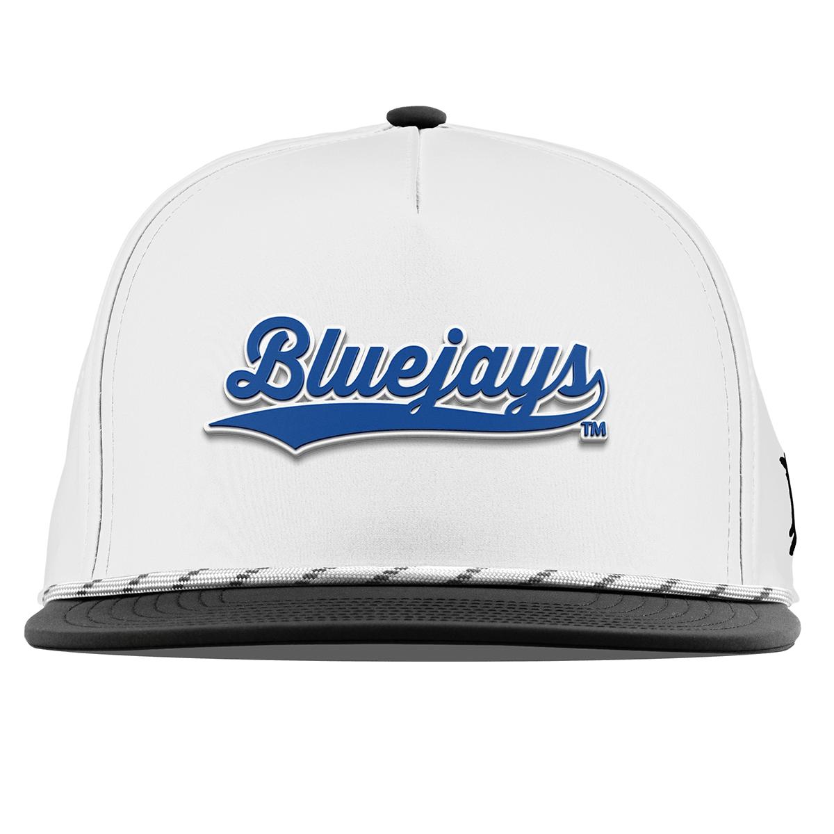 Creighton University "Bluejays Script" Flat 5 Panel Rope White/Black