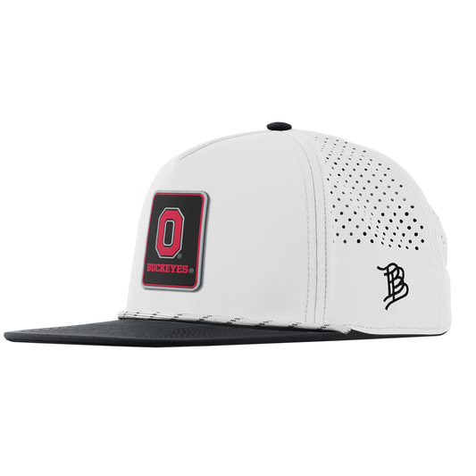 Ohio State University "Buckeyes Badge" Flat 5 Panel Rope White/Black