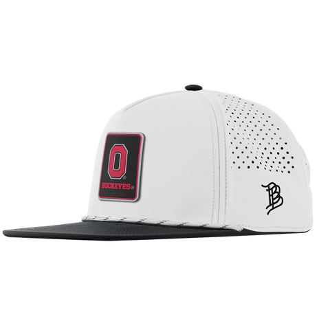 Ohio State University "Buckeyes Badge" Flat 5 Panel Rope White/Black