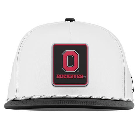 Ohio State University "Buckeyes Badge" Flat 5 Panel Rope White/Black