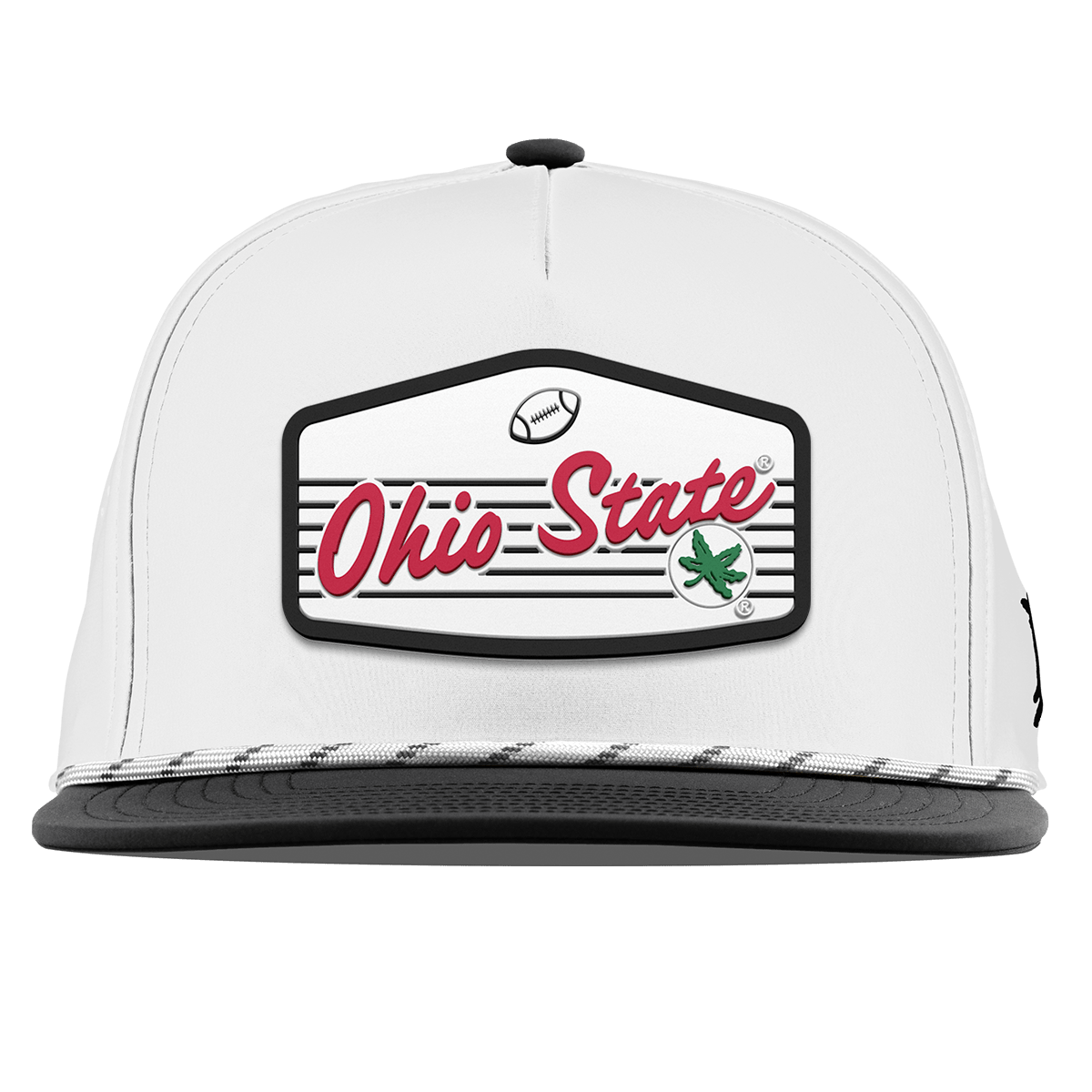 Ohio State University "Buckeyes Football'" Flat 5 Panel Rope White/Black