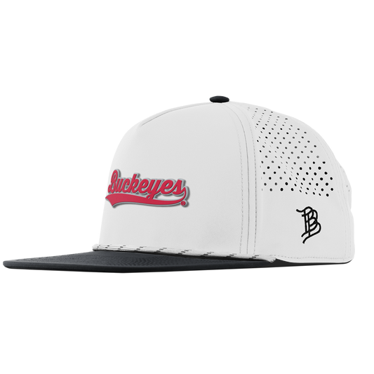Ohio State University "Buckeyes Script" Flat 5 Panel Rope White/Black
