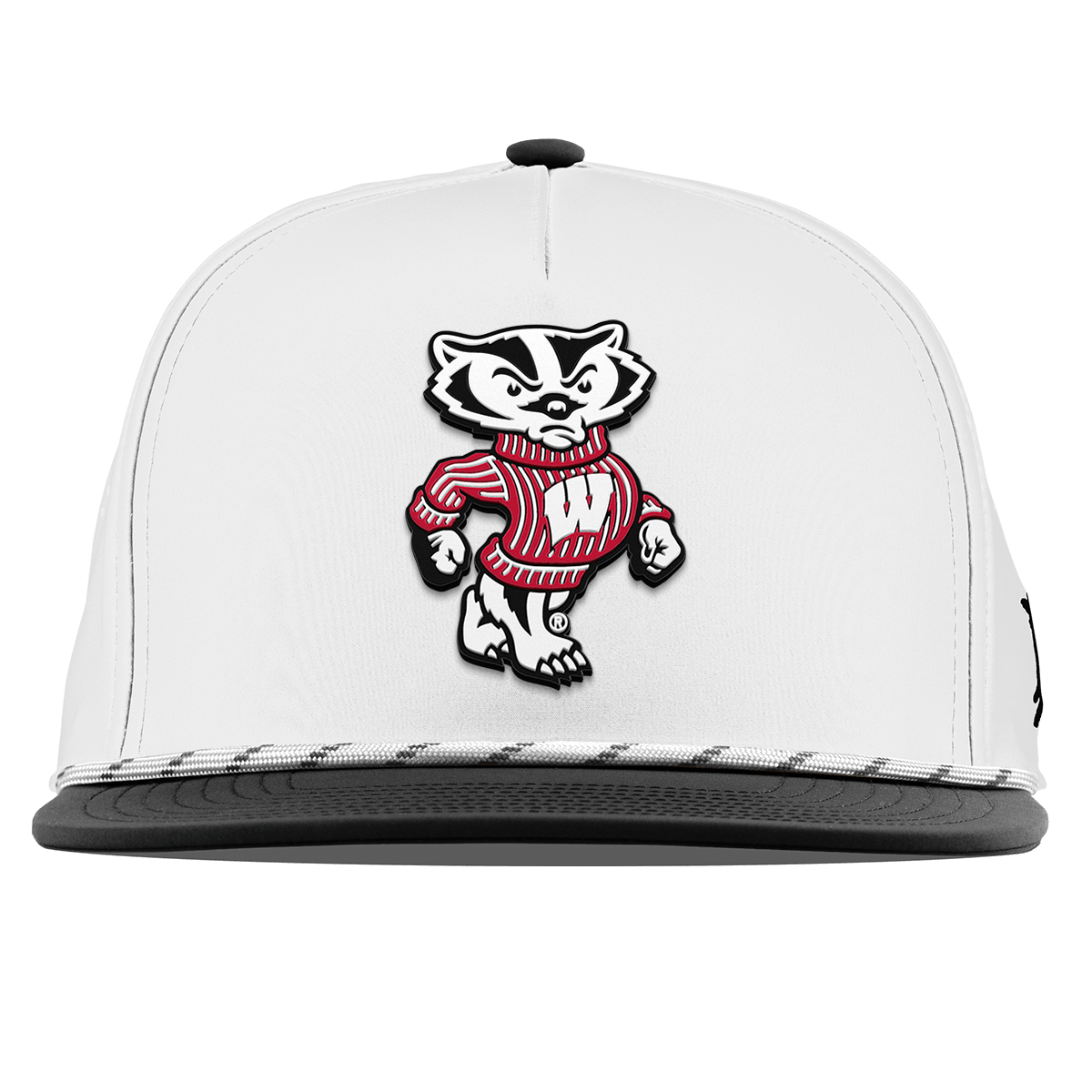 University of Wisconsin "Bucky Badger" Flat 5 Panel Rope White/Black