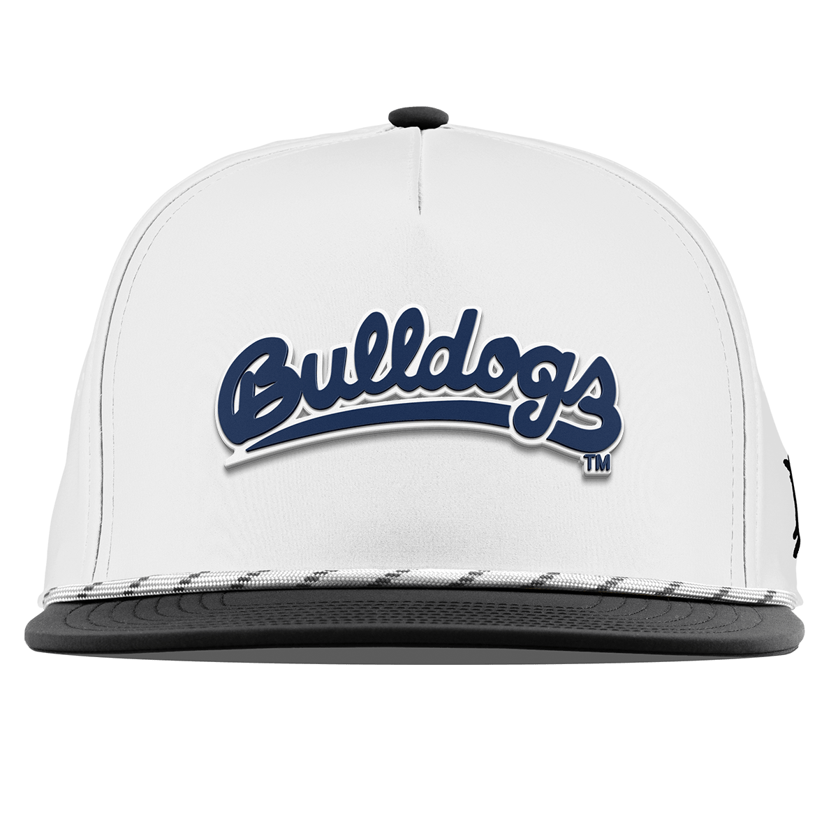 Fresno State University "Bulldogs Script Navy" Flat 5 Panel Rope White/Black