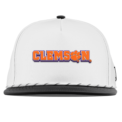 Clemson University "Clemson Block" Flat 5 Panel Rope White/Black