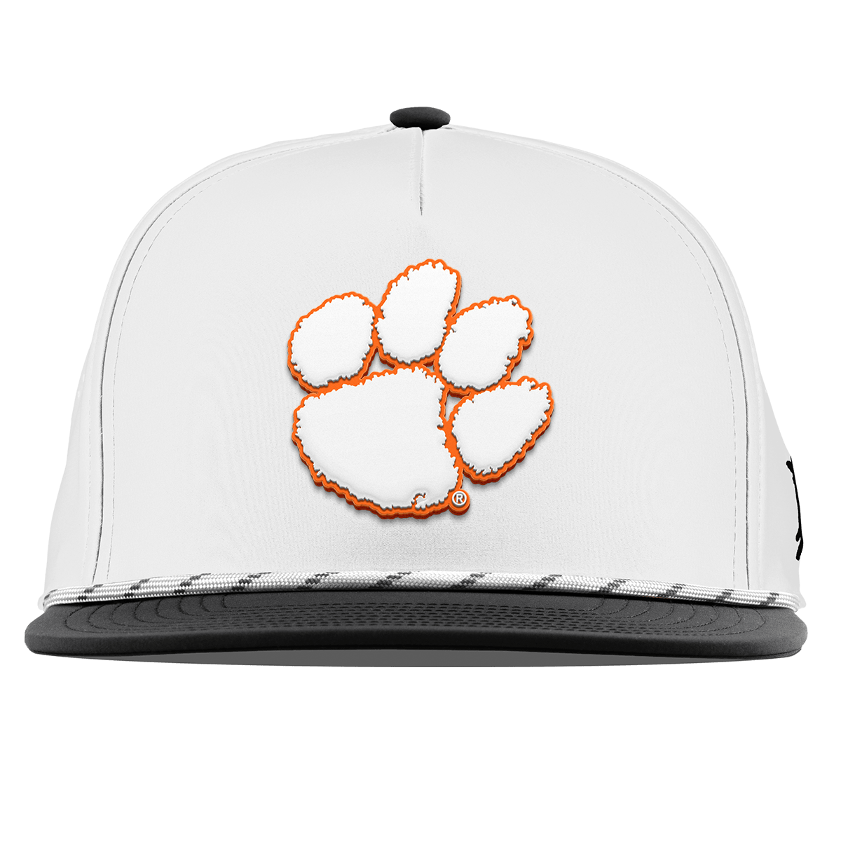 Clemson University "Clemson Tigers Paw" Flat 5 Panel Rope White/Black