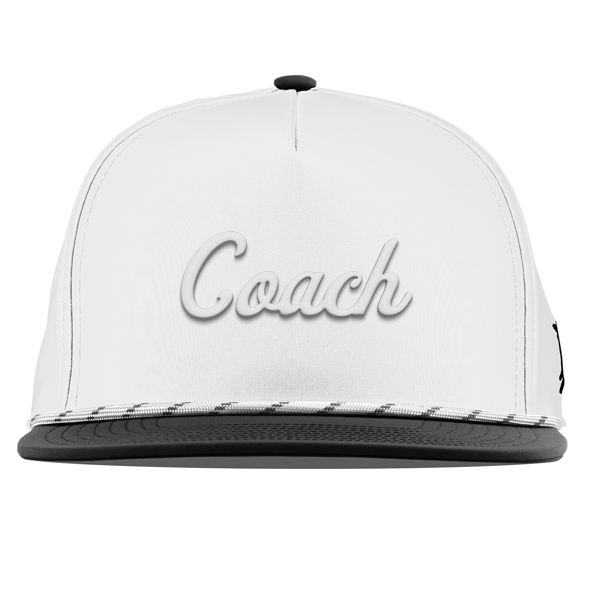 Coach Flat 5 Panel Rope (Script) White/Black