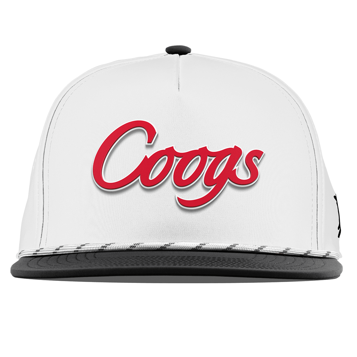 University of Houston "Coogs Script" Flat 5 Panel Rope White/Black
