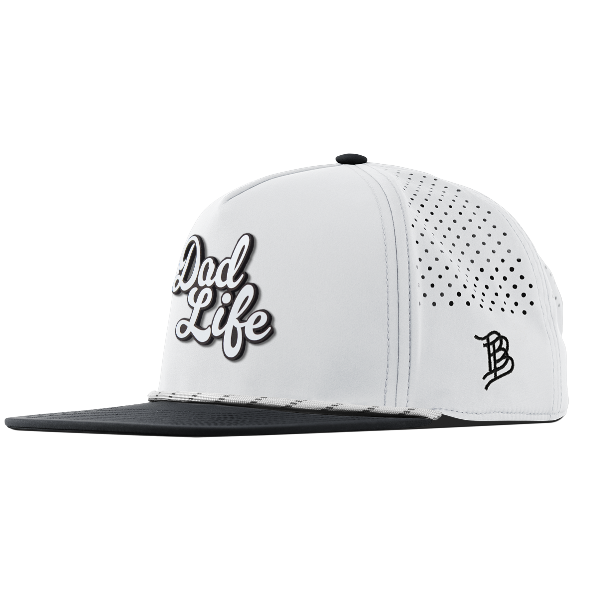 Dad Life Script Flat 5 Panel Rope White/Black