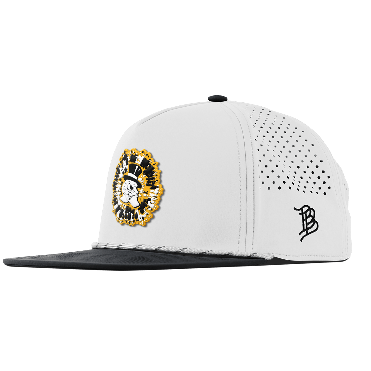 Wake Forest University "Deacons Tie Dye" Flat 5 Panel Rope White/Black