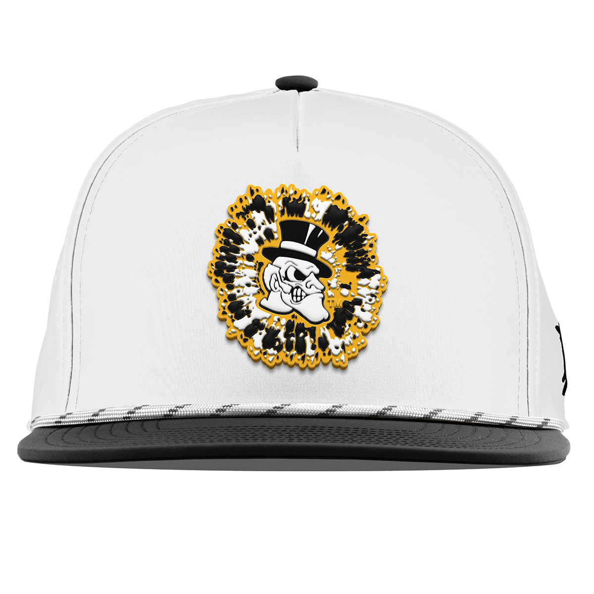 Wake Forest University "Deacons Tie Dye" Flat 5 Panel Rope White/Black