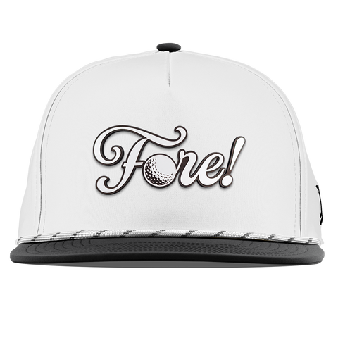 Fore! Script Flat 5 Panel Rope White/Black