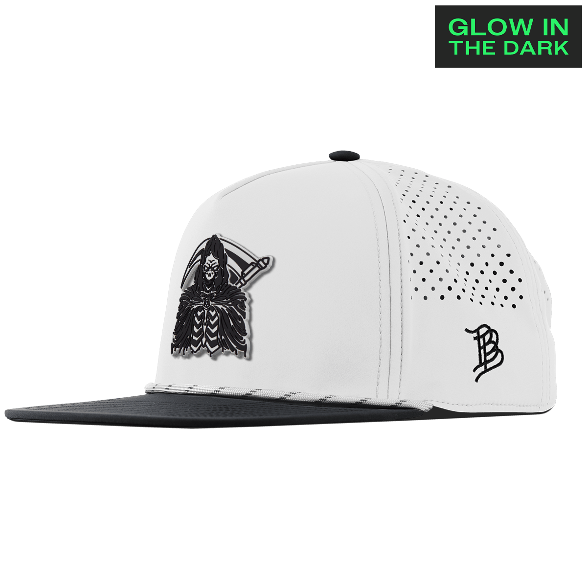 Grim Reaper Glow Flat 5 Panel Rope White/Black