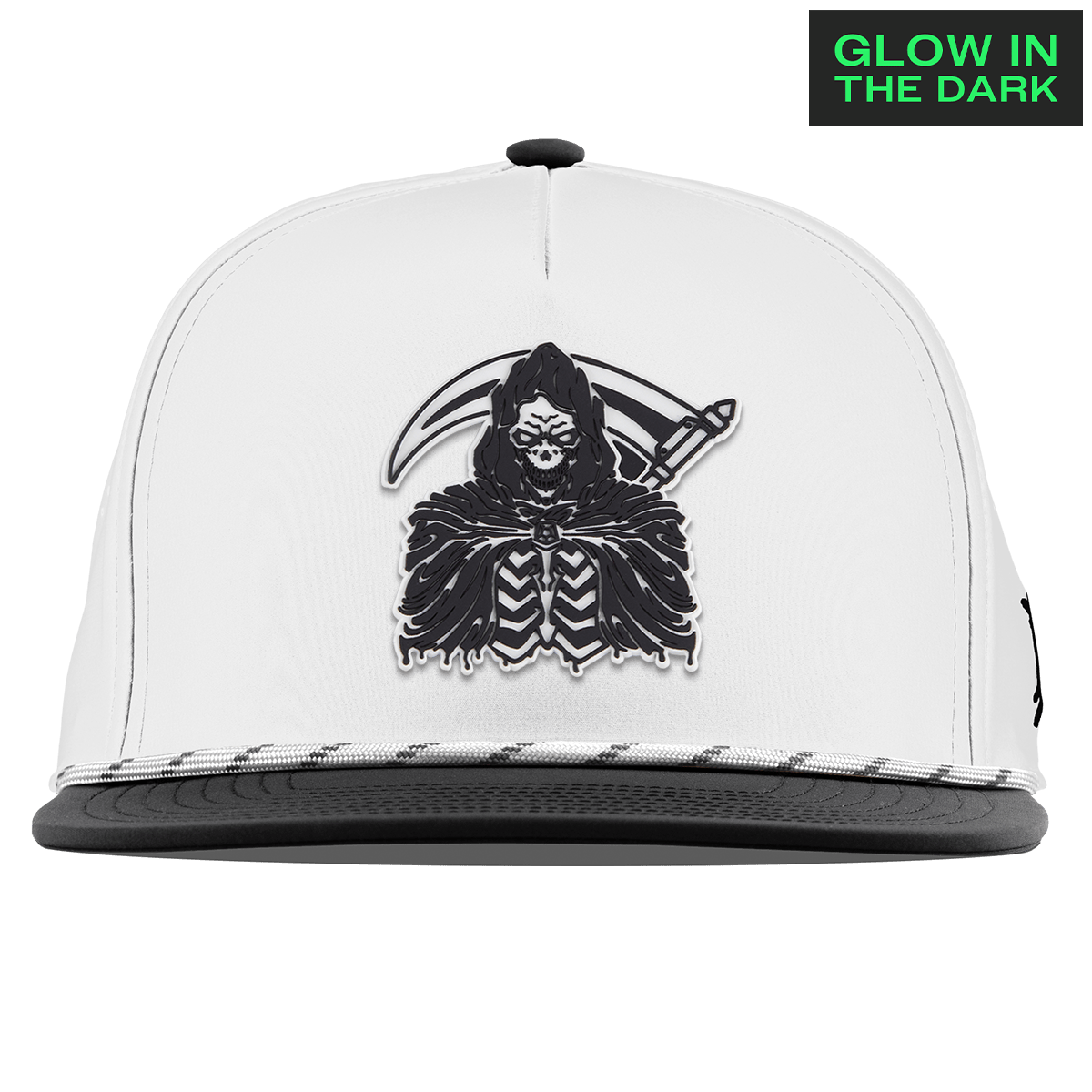 Grim Reaper Glow Flat 5 Panel Rope White/Black