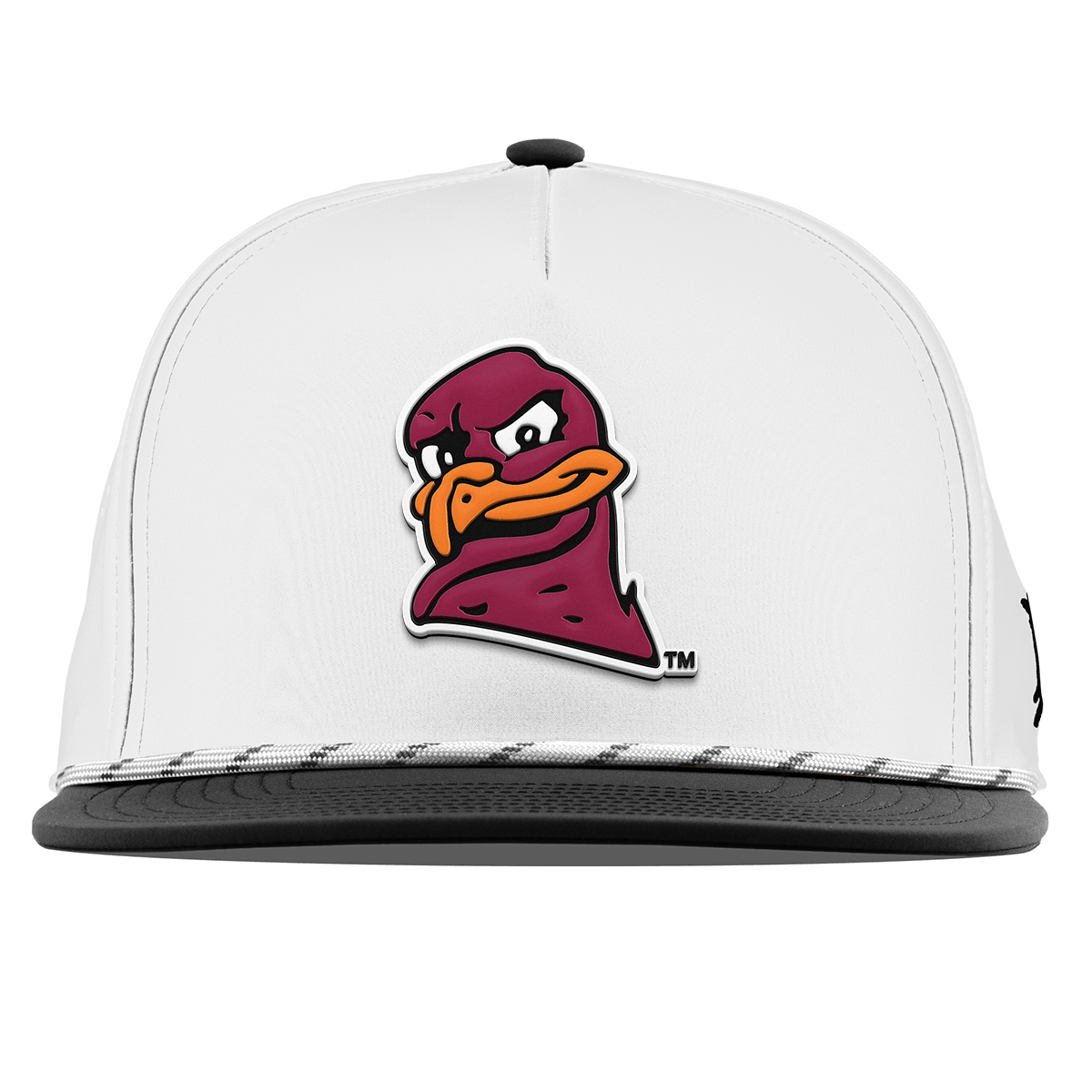 Virginia Tech University "HokieBird" Flat  5 Panel Rope White/Black