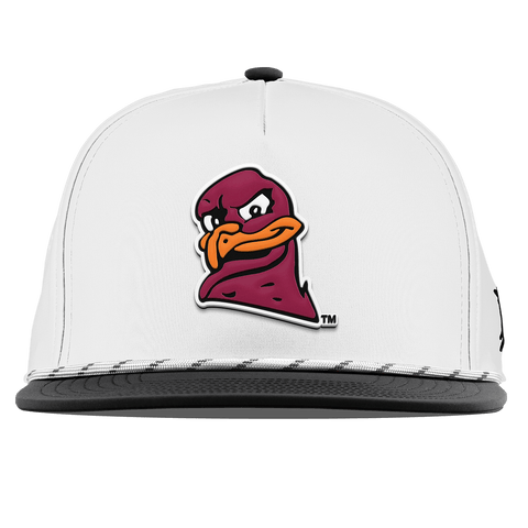 Virginia Tech University "HokieBird" Flat  5 Panel Rope White/Black
