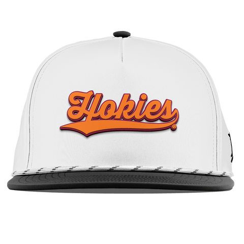 Virginia Tech University "Hokies Script" Flat 5 Panel Rope White/Black