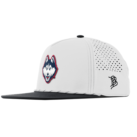 University of Connecticut "Huskies Mascot" Flat 5 Panel Rope White/Black