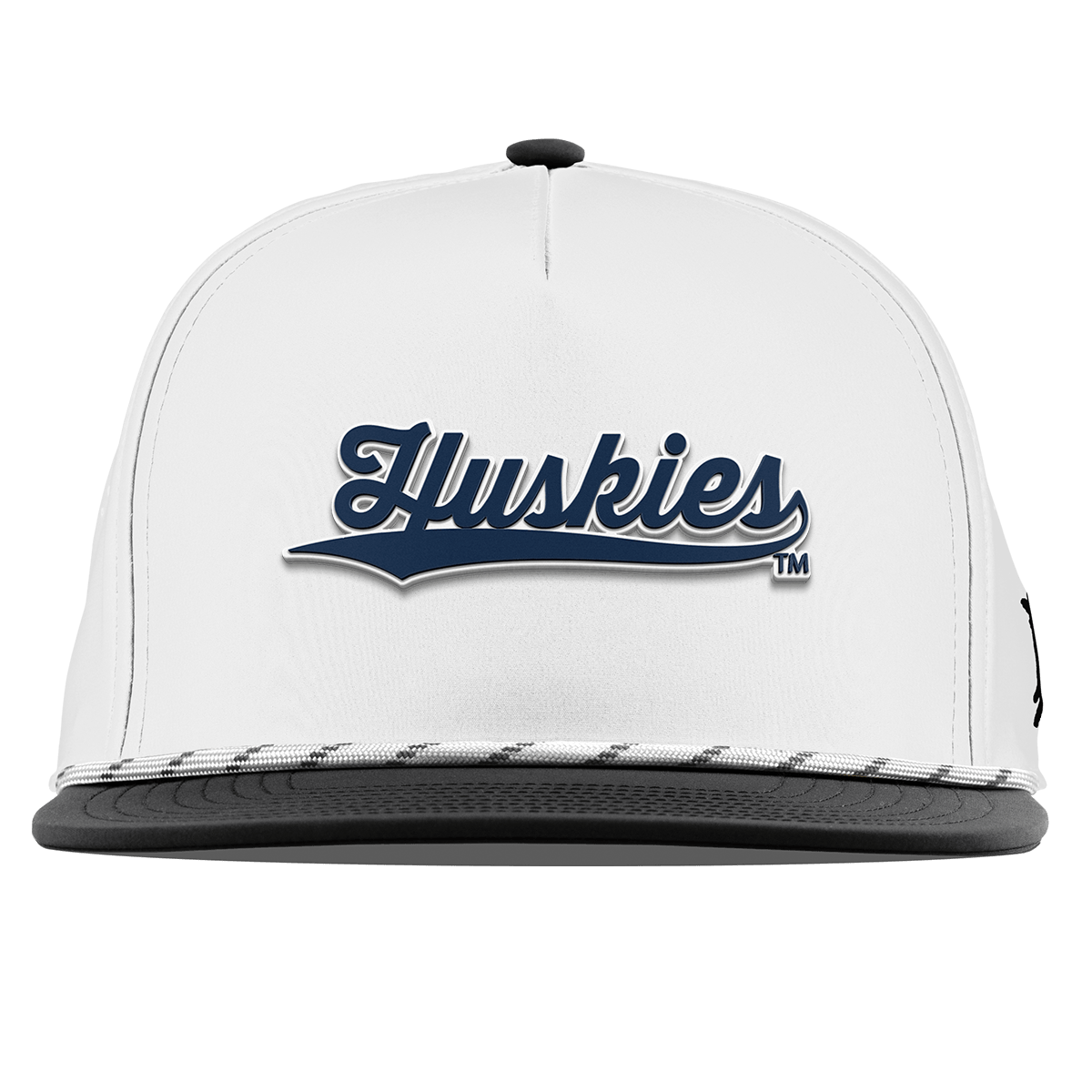 University of Connecticut "Huskies Script" Flat 5 Panel Rope White/Black