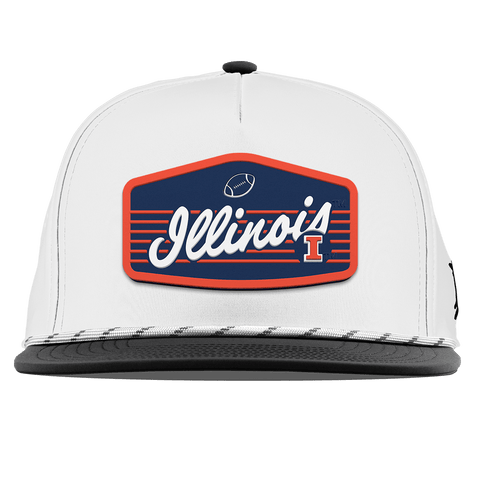 University of Illinois "Illini Football" Flat 5 Panel Rope Black/White