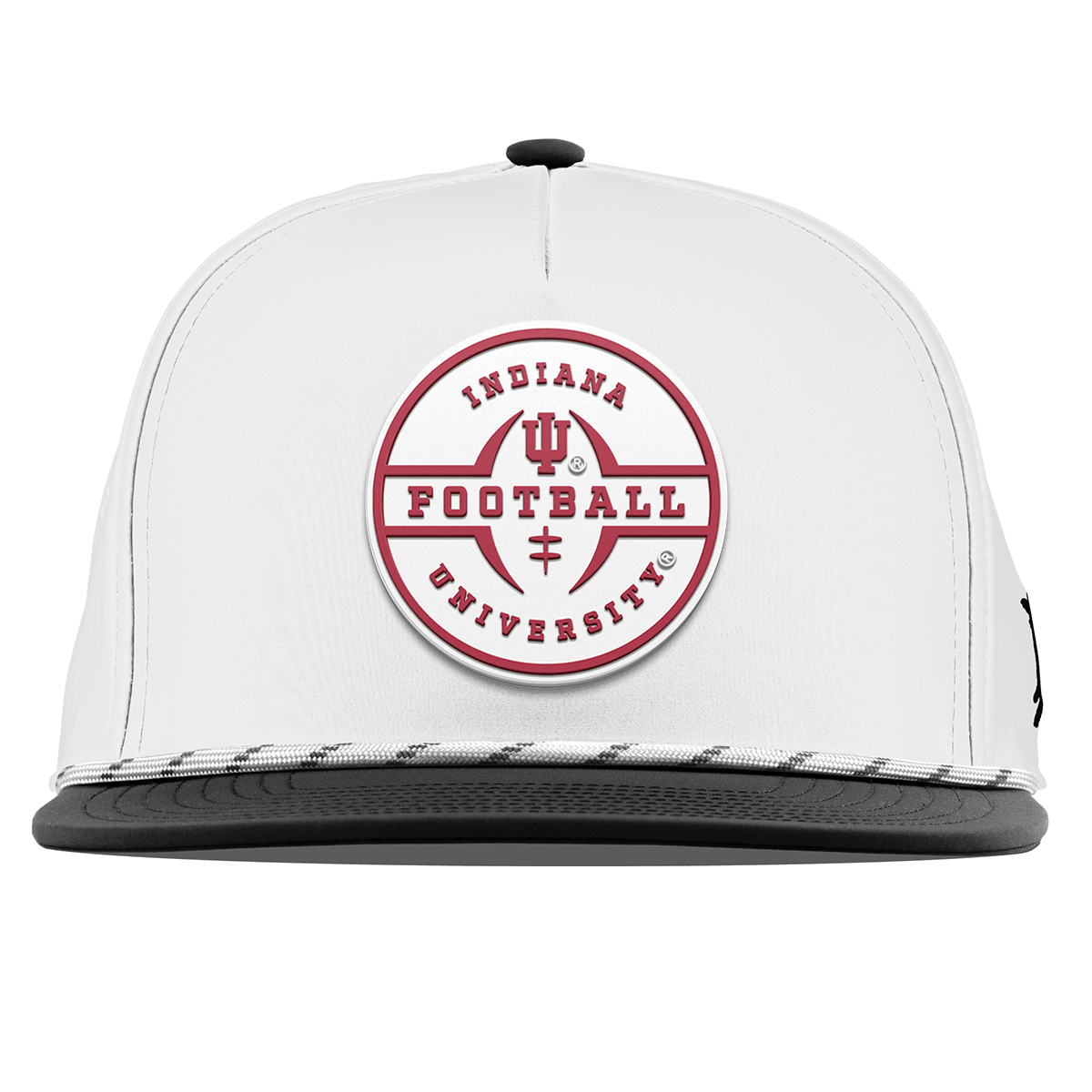 Indiana University "Indiana Football Legacy" Flat 5 Panel Rope White/Black