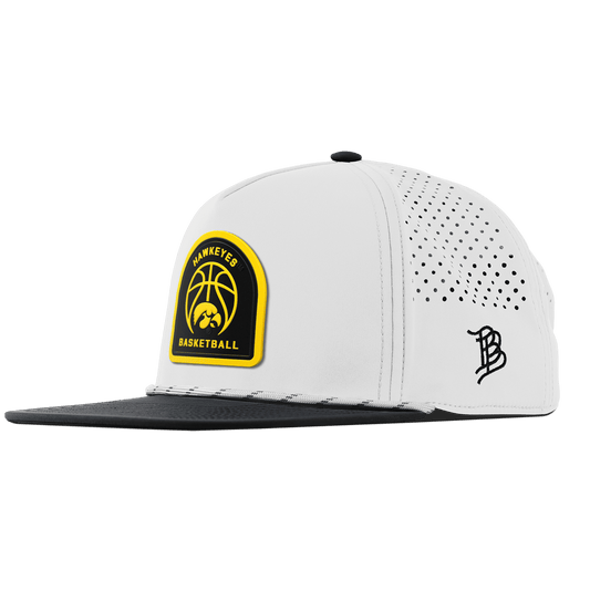 University of Iowa "Iowa Basketball" Flat 5 Panel Rope White/Black