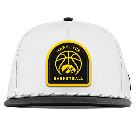 University of Iowa "Iowa Basketball" Flat 5 Panel Rope White/Black
