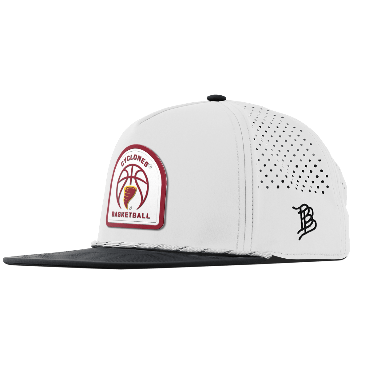 Iowa State University "Iowa State Basketball" Flat 5 Panel Rope White/Black