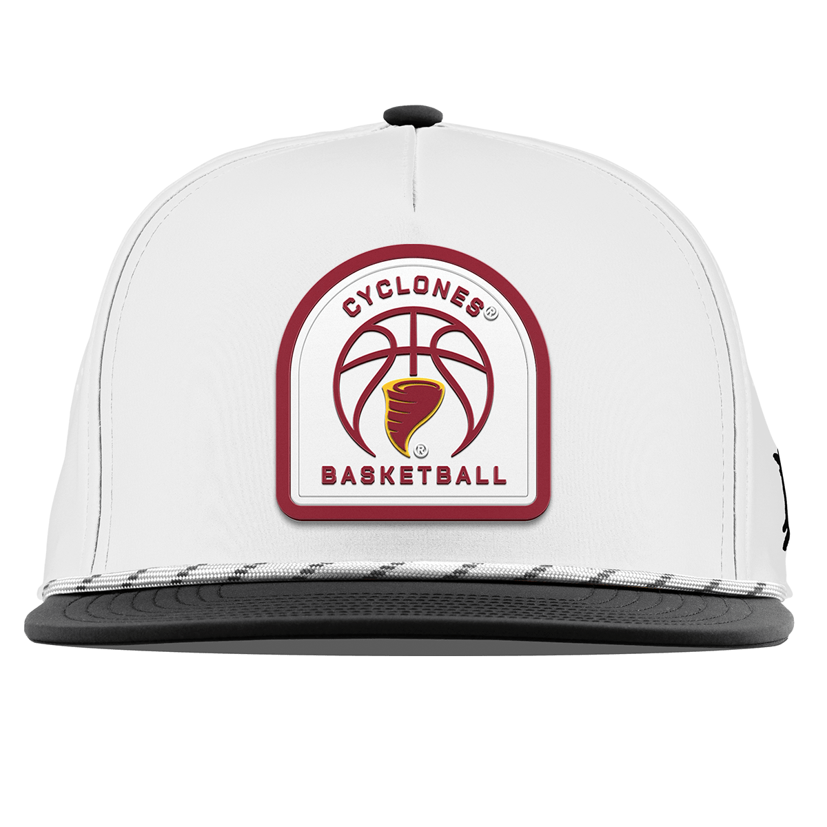 Iowa State University "Iowa State Basketball" Flat 5 Panel Rope White/Black