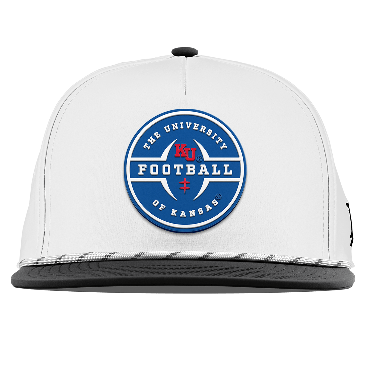 University of Kansas "Kansas Football Legacy" Flat 5 Panel Rope White/Black