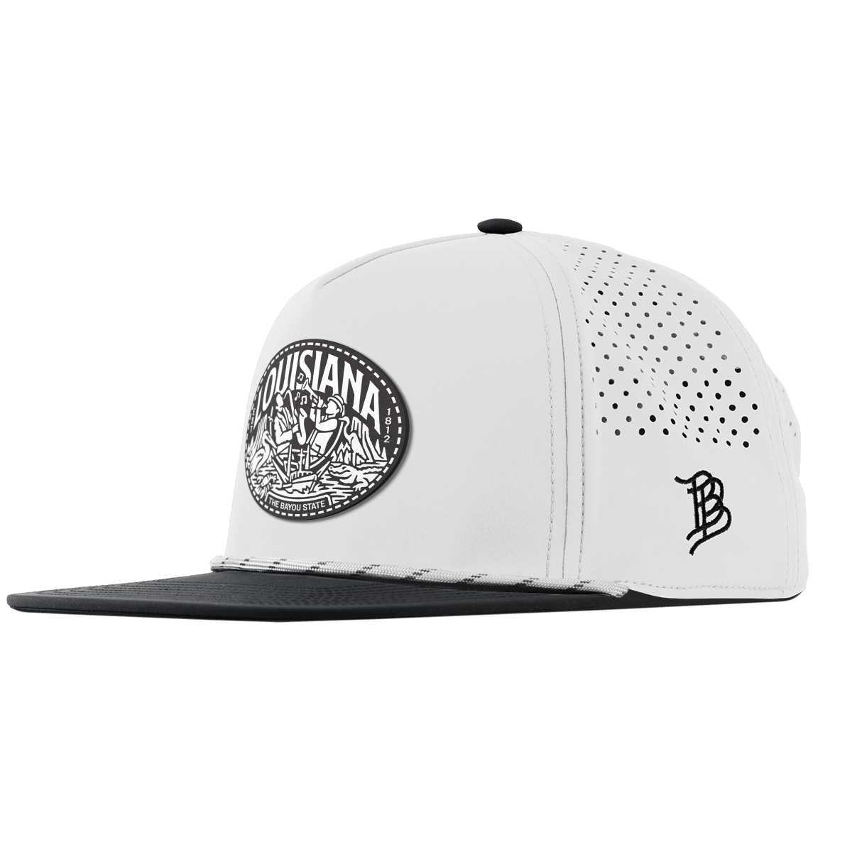 Louisiana Traveler Flat 5 Panel Rope White/Black