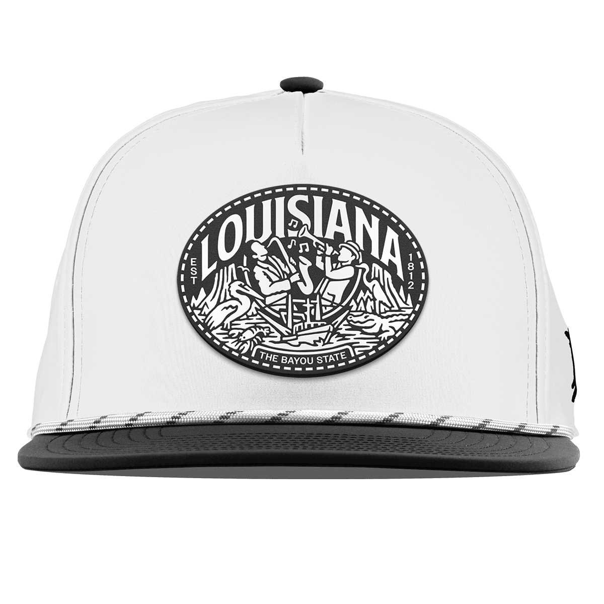Louisiana Traveler Flat 5 Panel Rope White/Black