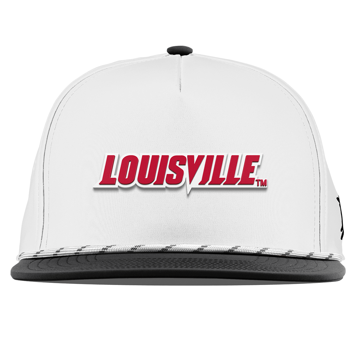 University of Louisville "Louisville Block" Flat 5 Panel Rope White/Black